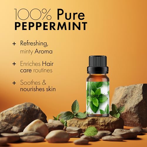 Image of ESSLUX PEPPERMINT ESSENTIAL OIL - 100% PURE MINT OIL FOR HAIR, LIPS, DIFFUSER & DIY SPRAY | NATURAL PEPPERMINT OIL FOR AROMA, HOME FRESHENING & MORE - 15ML