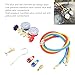 Air Conditioning Pressure Gauge R410 22 134A 3 Way AC Diagnostic Manifold Gauge Tube Set Refrigerant Charging Tool with Adjustable Hose for Automotive HVAC Maintenance