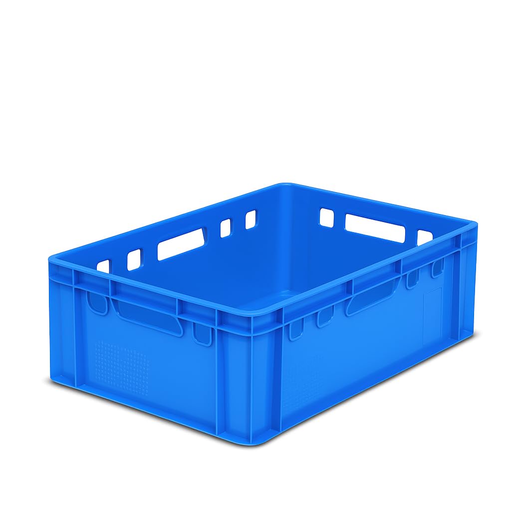 gardivo Eurobox - Caja para carnicería, 5 unidades, 60 x 40 x 20 cm, color azul, apilable, resistente, de plástico