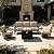 Kurapika Aluminum Patio Furniture Set 5-Seat Modern Metal Outdoor Conversation Sets w/45in Propane Fire Pit Table, Swivel Rocking Chairs Patio Sectional Sofa w/5.1 Inch Cushion, Sand