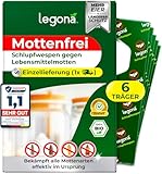 Legona Schlupfwespen gegen Lebensmittelmotten – 1 Lieferung mit 6 Träger – Mottenschutz für Küche und Vorrat – Alternative zur Mottenfalle