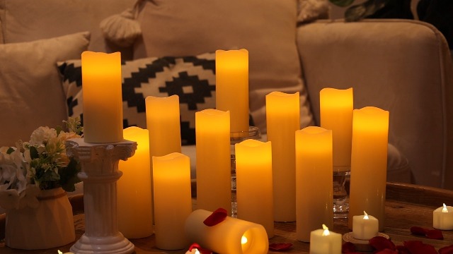 Da by Flameless Candles LED Candles Battery Candle Set of 9(1 - H 22cm, 1 - H20cm, 1 - H18cm, 2-H16cm, 2-H14cm, 2-H13cm) Ivory True Wax Candle with Remote Timer - Image 8