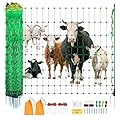 VEVOR Electric Fence Netting, 50" H x 164' L, Livestock Net Fencing with Posts & Stakes, Portable Mesh Nets for Goats, Sheep, Deer, Hogs, Dogs, Electric Fencing for Backyards, Gardens, Farms, Ranches