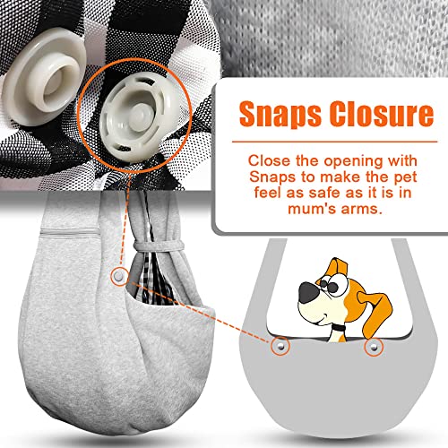 Tomkas Small Dog Sling Carrier - Zipper Pocket & Adjustable Strap - for 3-10 lbs Pets(Grey)