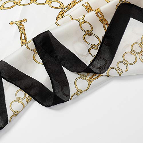 JN&LULU Silk Like Scarf Women's Fashion Pattern Large Square Satin Headscarf 27 x 27inches4