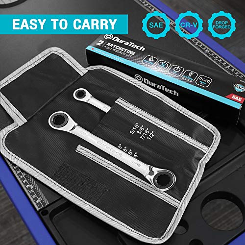 Image of DURATECH 4-in-1 Reversible Ratcheting Box Wrench Set, SAE, 2-Piece (Pack of 2)