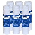 Purevua 10 Micron 10"x2.5" String Wound Sediment Filter, Whole House Water Filter Cartridge for Well Water, Compatible with CW-F, AO-WH-PRE-R2, WHKF-WHSW, Fits Standard 10" Housings, 6 Pack