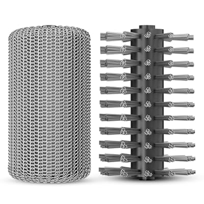 GRILLION 2X Electric Grill Brush Replacement Heads - Heavy-Duty BBQ Cleaning Brush Set for GRILLION Electric Grill Cleaner - Stainless Steel Chain & Wire Brushes