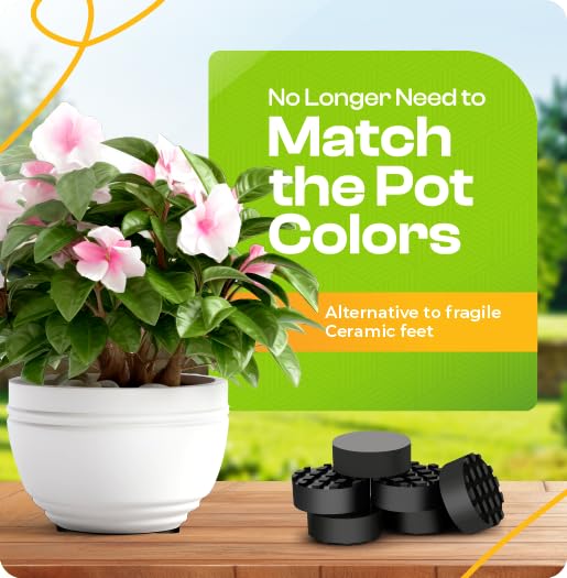 Plant Pal Invisible Pot Feet, Solid Rubber Plant Stands for Outdoor Pots Risers for Plants and Flowers Non-Slip Surface Grip - Image 2