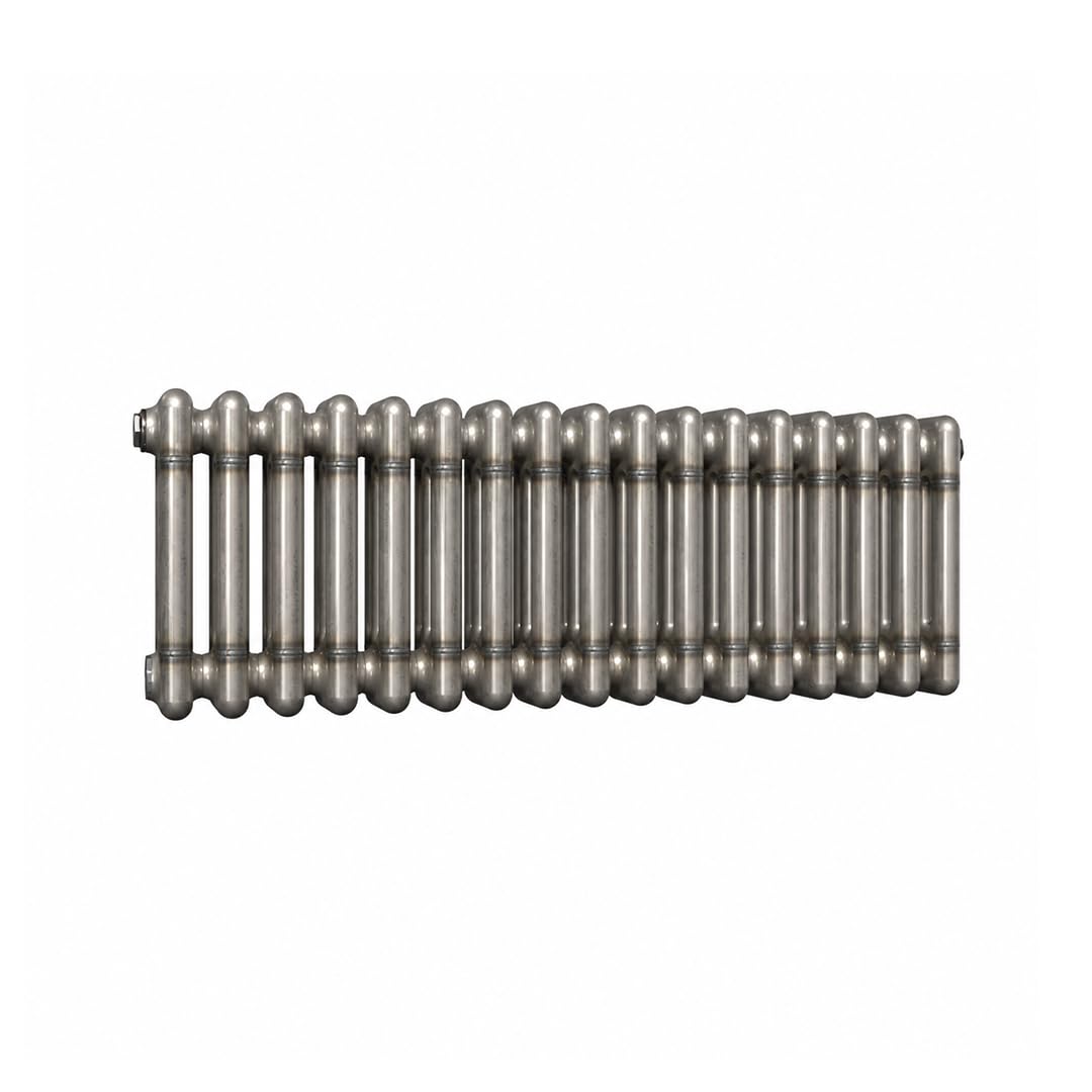Lux Heat Bare Metal Lacquer Horizontal 3 Column Traditional Radiator 300mm (H) x 785mm (W)
