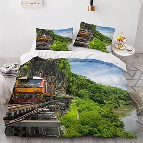 Duvet Cover set single Retro Train 3d Printed Quilt Cover Cover