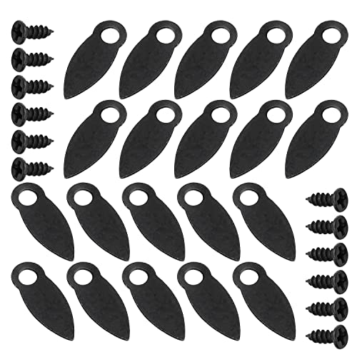Aicosineg 鉄トンボ 額縁用トンボ 額縁ターンボタンとネジ 20個セット 額縁工作用金具 ハンギング 額縁用 絵画フック クリップとクラフト ネジ付き スチール製 直径17mm 幅6mm 孔径2.5 mm ネジの長さ7mm 黒