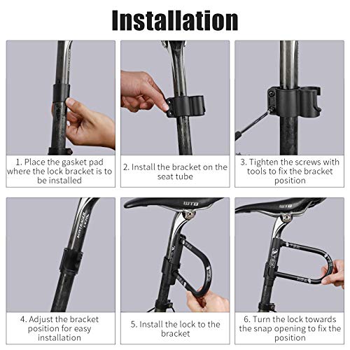 image for West Biking Bike U-Lock with 2 Keys, Heavy Duty High Security Anti-The