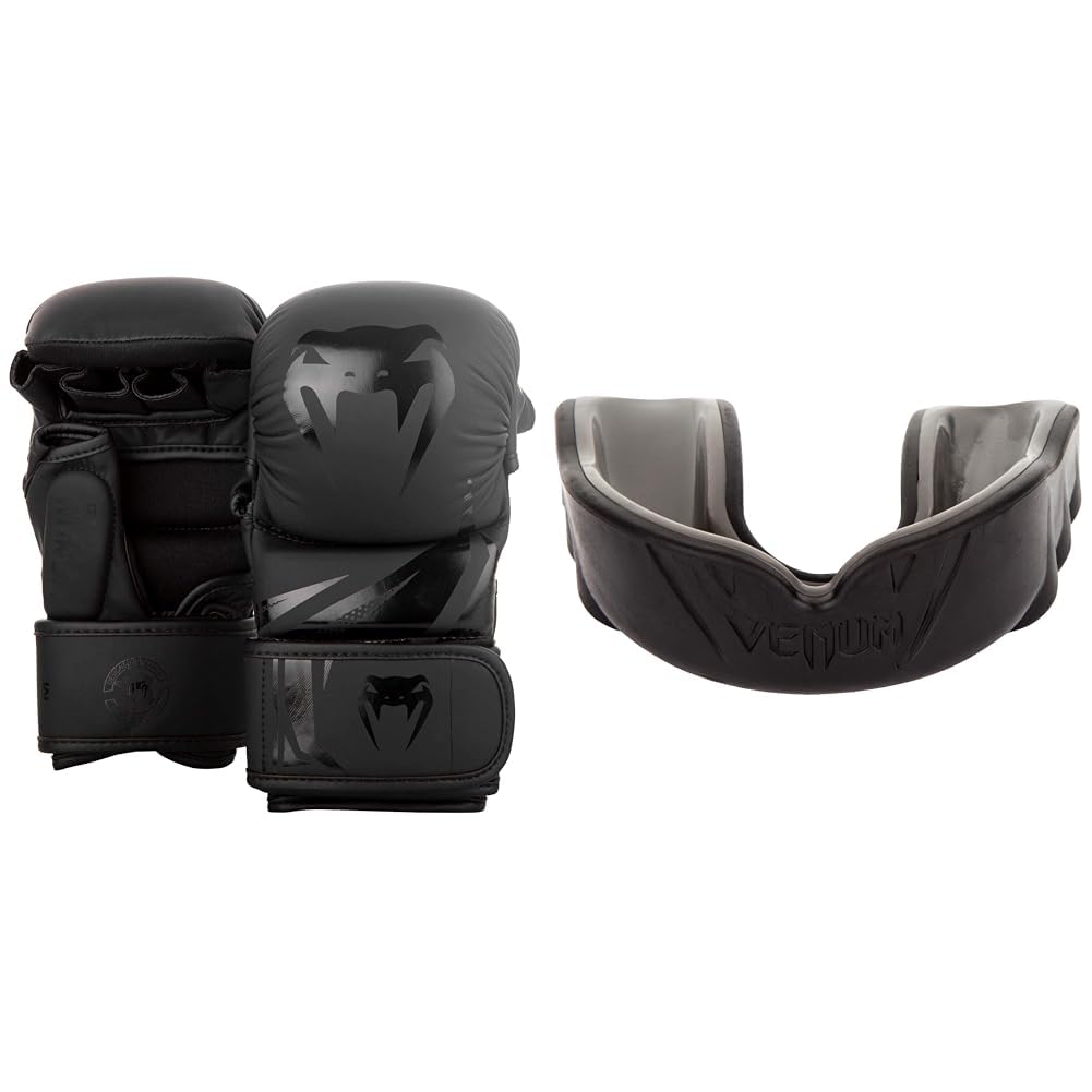 Venum Unisex Handschue Challenger 3.0 MMA Sparring Handschuhe, Schwarz/Schwarz, L-XL EU & Unisex Challengerzahnschutz Zahnschutz, Schwarz/Schwarz, Einheitsgröße EU