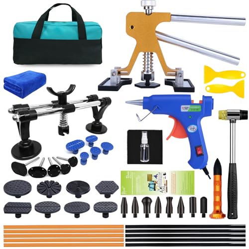 Kit débosselage voiture GLISTON avec poussoir robuste et outils de finition métalliques