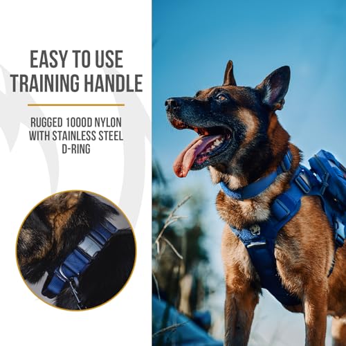OneTigris Tactical Dog Collars with Handle,Military Dog Collar for Large Dog,Adjustable Nylon Collar German shepherd Collar with Heavy Duty Metal Buckle for Dog Training and Walking (L - Image 3