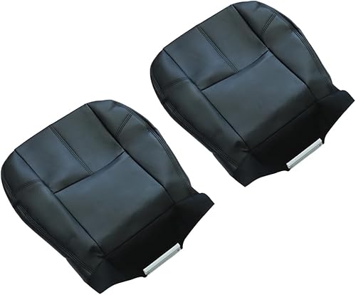 Funda de asiento de piel negra para conductor y pasajero, compatible con Silverado Tahoe Avalanche Suburban Sierra Yukon 2007-2014, repuesto para