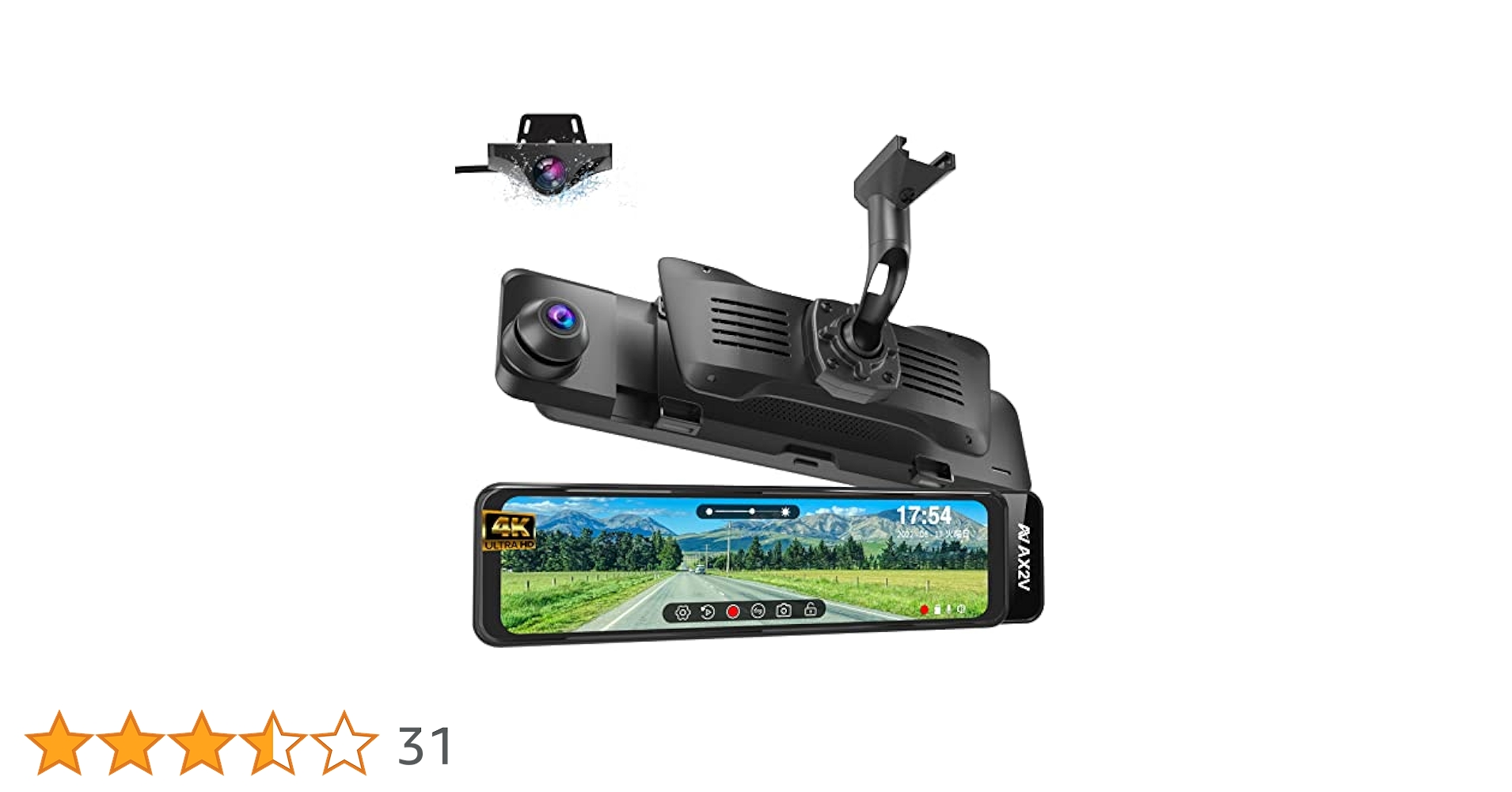 Amazon.co.jp: AX2V ドライブレコーダー ミラー型 4K 前後カメラ