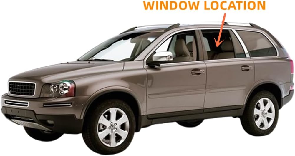 Driver/Left Side Rear Door Window Glass Replacement for Volvo XC90 2003-2014