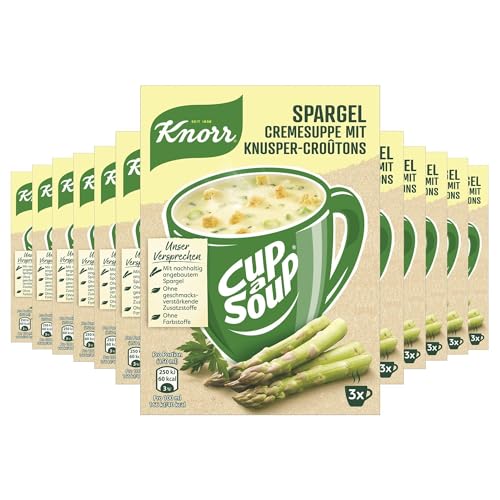Knorr Cup a Soup Spargel Cremesuppe mit Knusper-Croûtons schnelle Suppe mit nachhaltig angebautem Spargel 12x 3 Portionen
