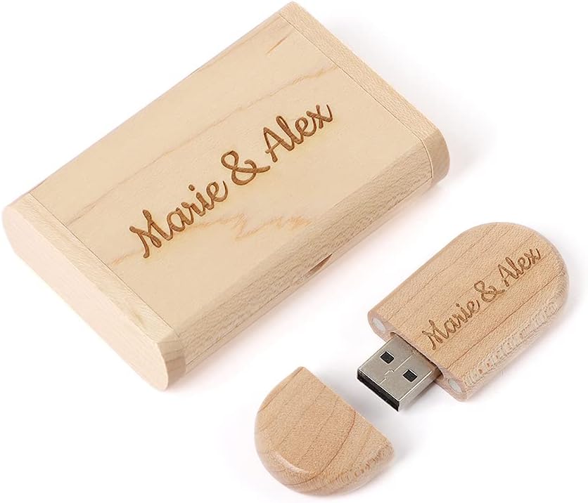 Customized Personalized U Disk 2G, 8G, 16G, 32G, 64G Logo Gift Commemorative Custom Logo Wooden USB Flash Drive, Personal Gift, Party Wedding (64G, Maple)