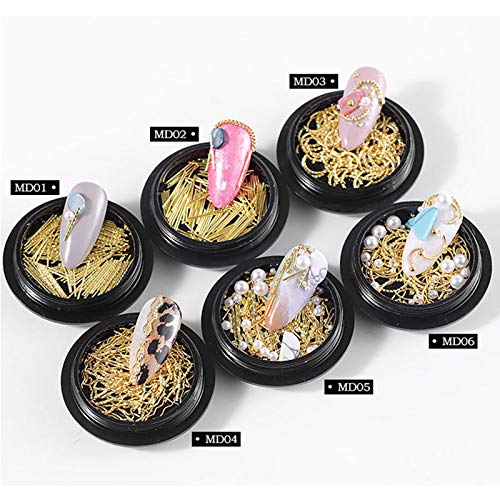 Beiling BEILING-0000048 Gold Moon Star Nail Charms Rivet 6 Boxes Nail Studs And Rhinestones 3D Nail Art Sequins Metal Nail Glitter thumb #6