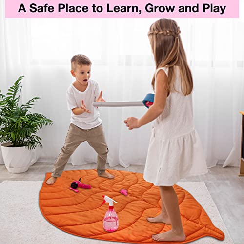 Baby Mat For Floor, Baby Play Mats For Floor, Tummy Time Mat, 100% Cotton Premium Leaf Mat, Baby Floor Mats For Crawling, Play Mat For Baby, Tummy Time Pillow, Machine Washable, Portable, And Compact #TOP5