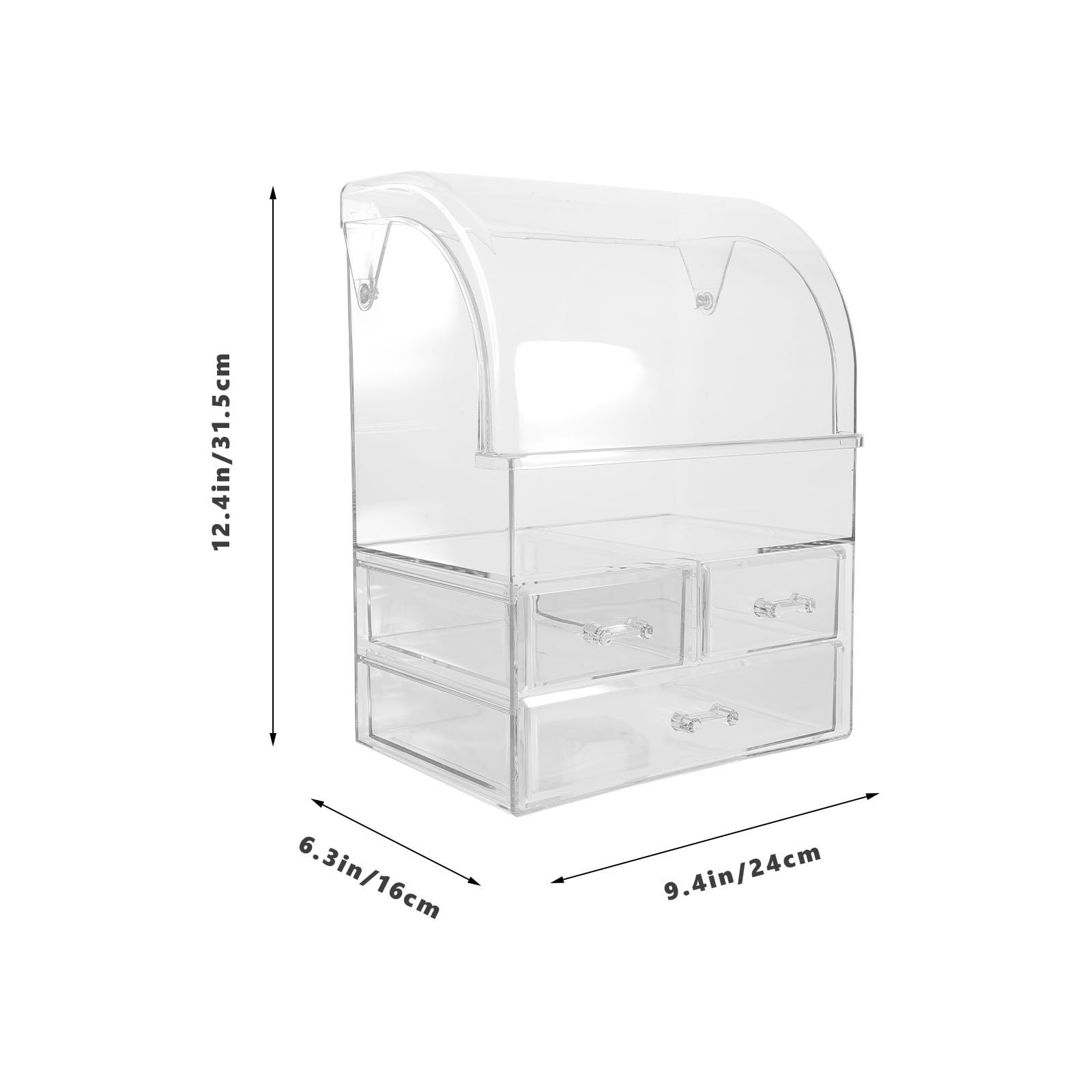 TEHAUX Eleganter Make Up Organizer mit Schubladenregal aus Ps für Schminktisch Große Fächer und Mehrere Kleine Schubladen zur Einfachen Kosmetik und Hautpflegeaufbewahrung zu Hause