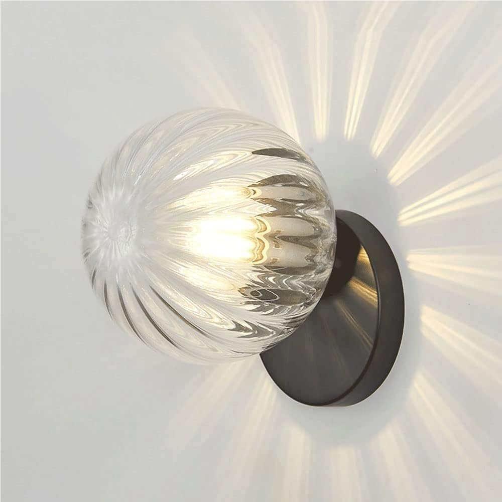 SXSCARKX European Style Glass Wall Lamp Creative Shade E26/E27 Base Sconce Light for Bedroom Dresser Lantern Mounted Lighting Fixture 110V