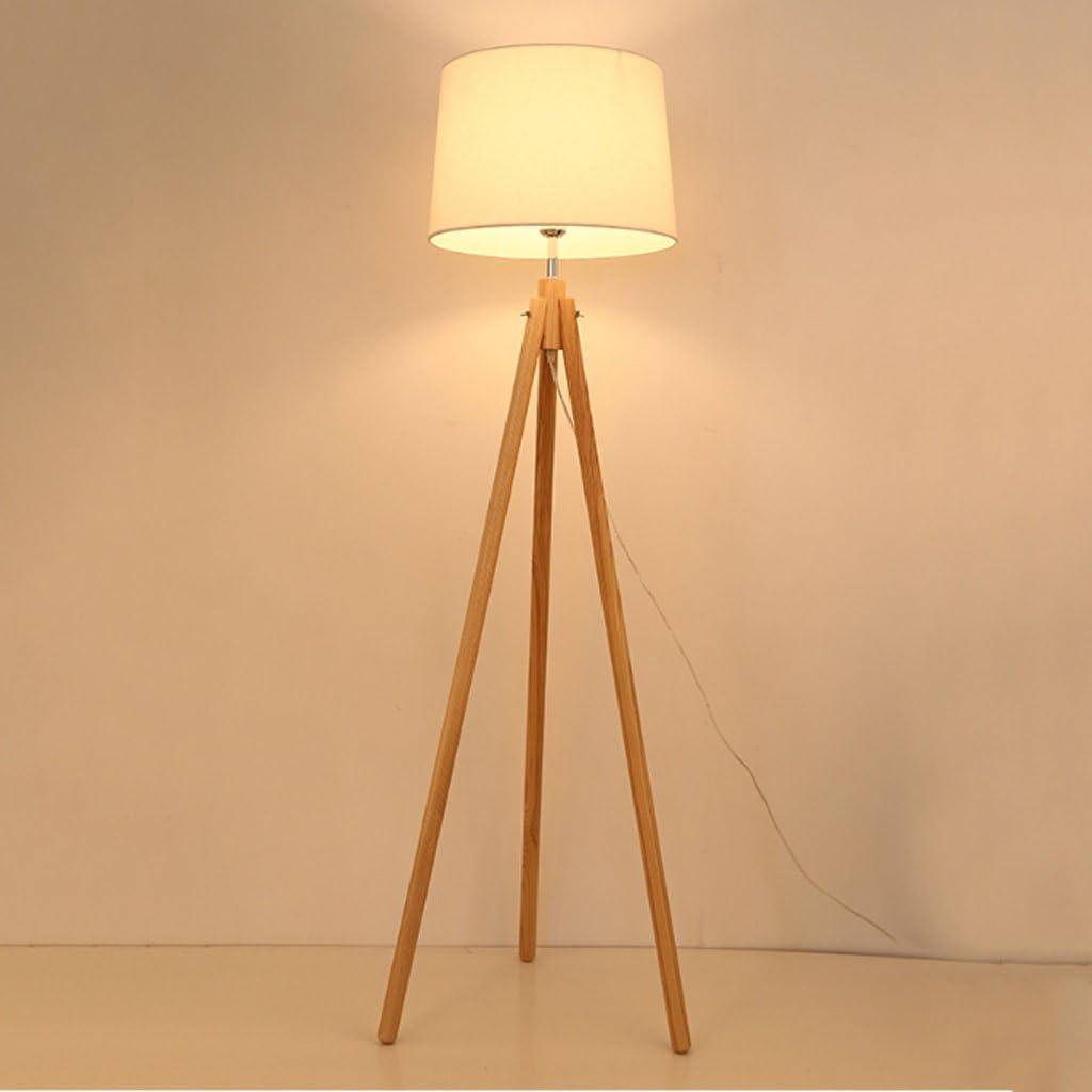 frelt Floor lamp Nordic Creative Wooden Living Room Floor Lamp Bedroom Bedside Wooden Light Tripod Floor Lamp