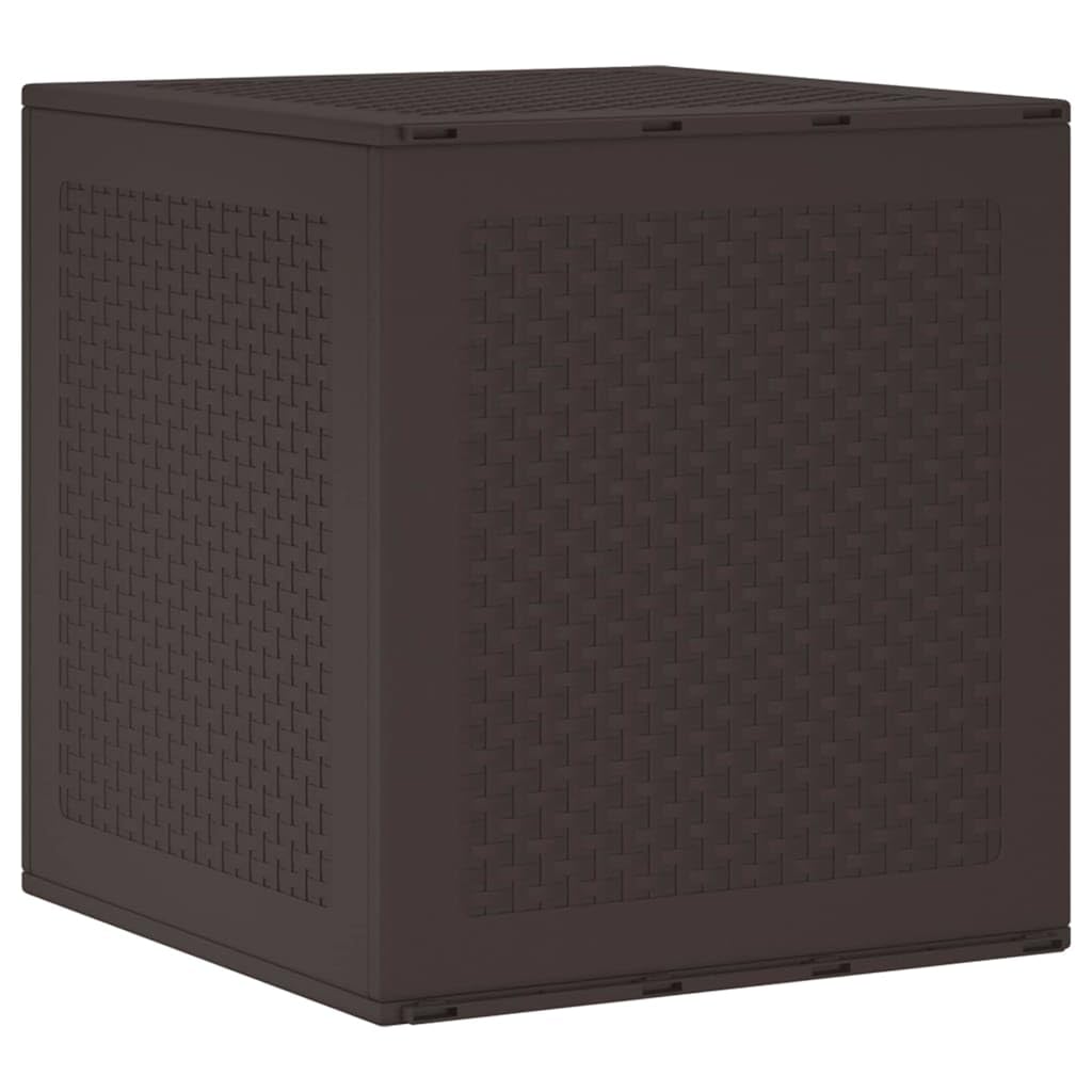 vidaXL Storage Box with Storage Brown 55 x 53 x 57 cm Polypropylene, Garden and Terrace, Modern Outdoor Storage Box, Rectangular Weather-Resistant, Durable Organizer for Equipment and Furniture