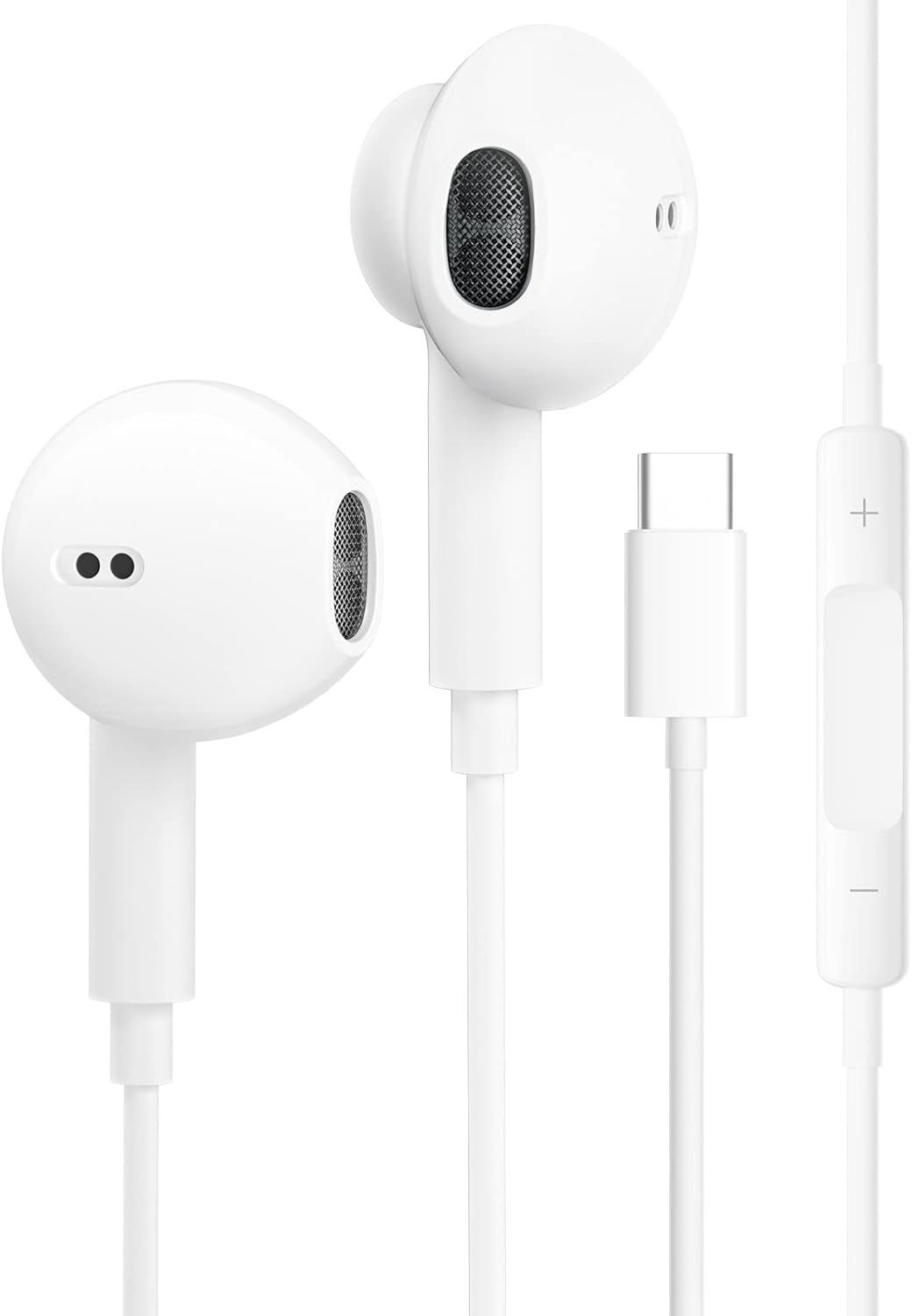 USB C Headphones,Type C Earphones Wired Hi-Fi Stereo Noise Earbuds In Ear USB C, reduction with Mic&Volume Control for iPhone 15/15 pro, iPad Pro 2022, Samsung Galaxy S23/S22/S21/S20/Ultra Note 10/20