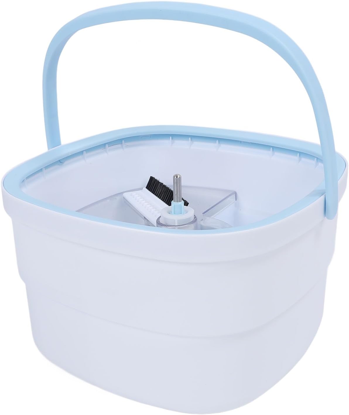 Naroote 360 Degree Rotating Self Wringing Spin Mop and Bucket Set, Square Mop, Bucket Set with Water Separator & Detachable Stainless Steel Handle, Ideal for Wood Hardwood Marble