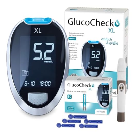 GlucoCheck XL Blutzuckermess-System mmol/l mit 60 Teststreifen