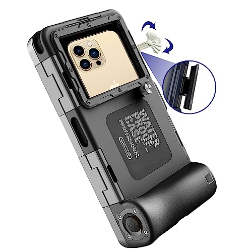 iPhone 用水中撮影ケース IPX8防水レベルまで15mまで潜水可能 スマホ用防水ポーチ 夏フェス・お風呂・海水浴・温泉・お釣り用 ストラップ付き (ブラック)