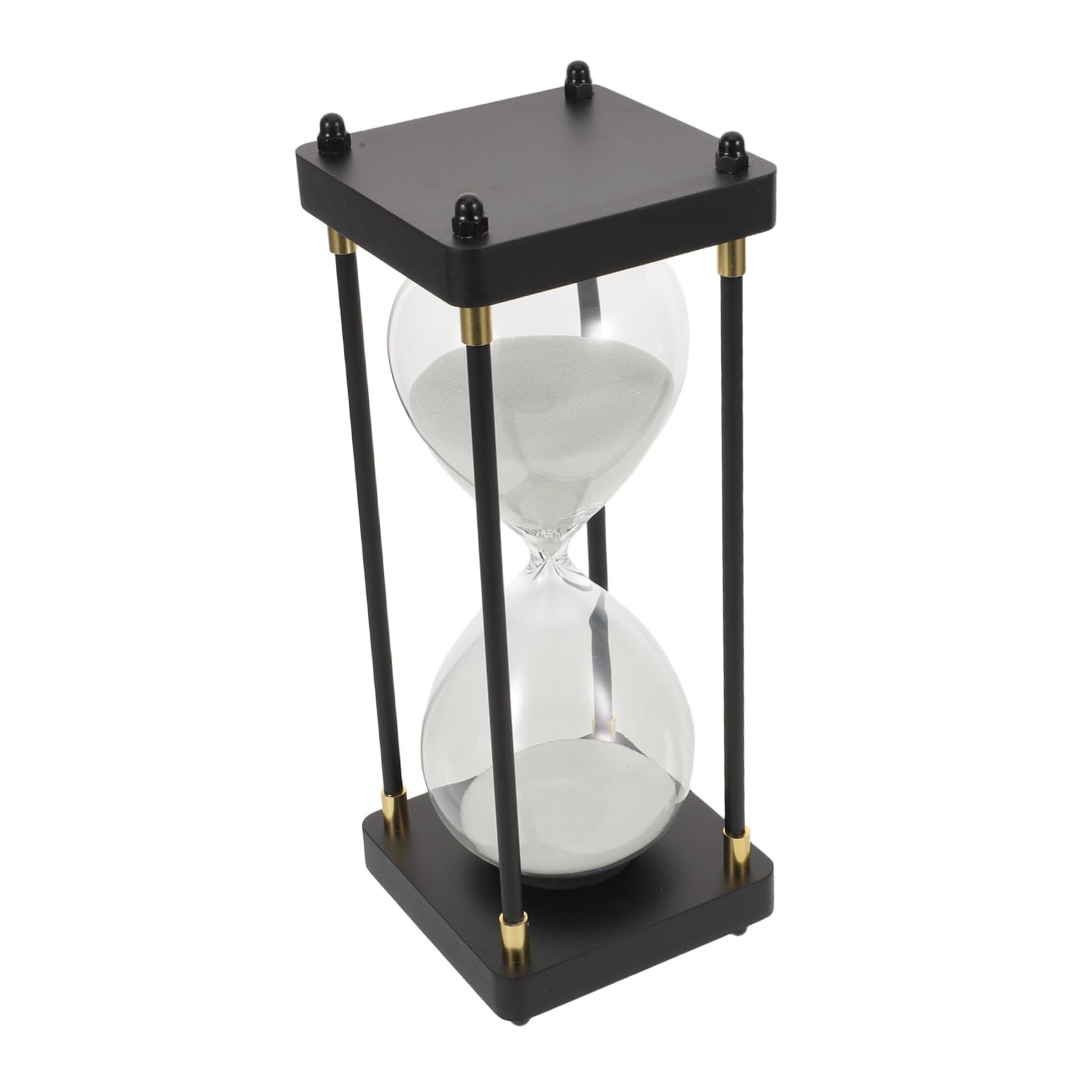Minuti Minuti in Vetro Trasparente con Sabbia Bianca e Cornice in Legno Timer da Tavolo e Ufficio Decorazione Vintage per Gestione Precisa