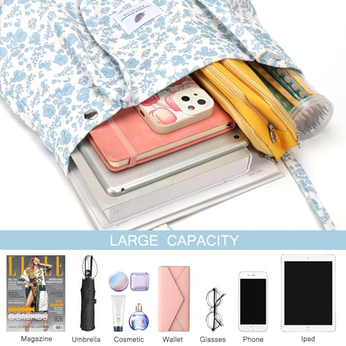 Image of Ayieyill Corduroy Tote Bag for Women Canvas Shoulder Cord Purse with Inner Pocket
