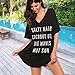 Oryer Women Swimsuit Coverup V-Neck Swimwear Bathing Suit Cover Up Cotton T-Shirt Bikini Dress(D- Black)