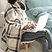 Dkieuyu Fleece Wearable Blanket,Comfy Warm Wrap Shawl Poncho Throw with Buttons,Office Chair Lap Desk Blankets Cape Cover for Sofa Bed Travel Camping,Birthday Gift for Elderly Grandma