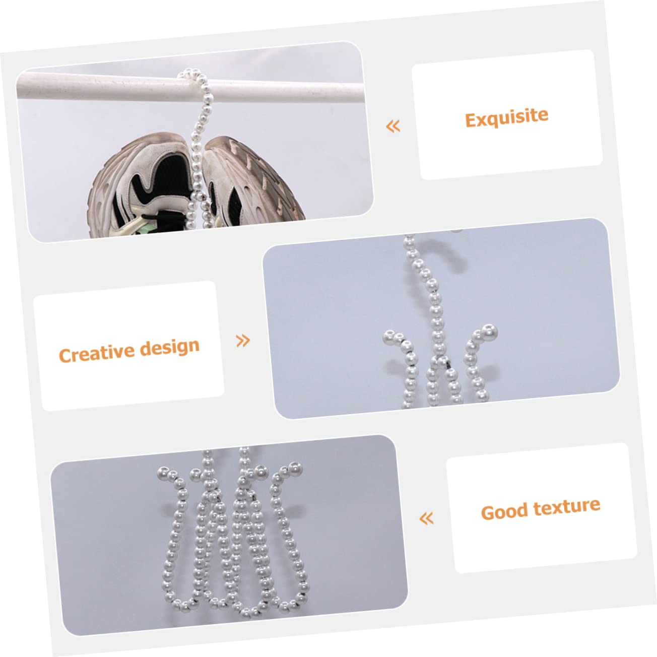 PRETYZOOM 4pcs Faux Pearl Shoes Drying Hanger Lightweight Double Hook Shoe Organizer Space Saving Drying Rack for Closet Storage and