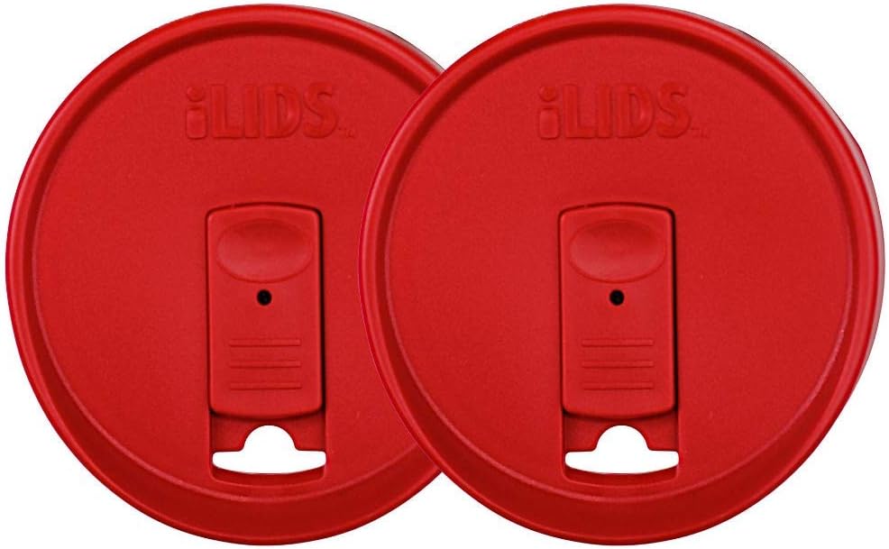Mason Jar Drink Lid, Wide Mouth, Red, Pack of 2