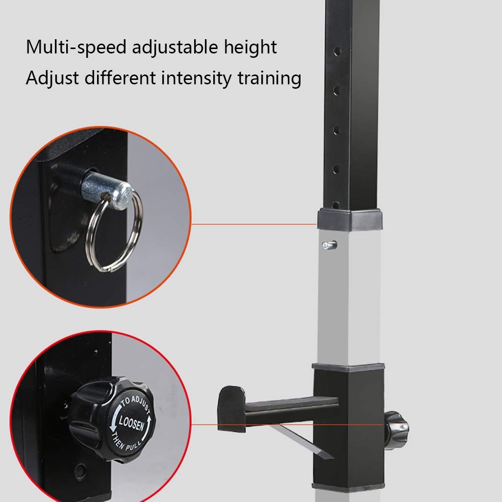 Aparato para Sentadillas Press de banca Estante para Barra de Fitness para Hombre Estante Multifuncional Soporte Ajustable Gimnasio casero en casa Solo Vende estanterías
