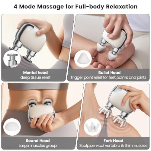 Mini Massage Gun Powerful Percussion Deep Tissue Muscle Massager Silver - image 4