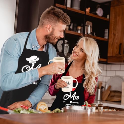 Mrandmrsest2025mugandapronsetbridalshowergiftsweddingengagementgiftsforcouplesforcouplehisandhergiftsfunnykitchengiftsforcouples Urban Country Home Decor Mr and mrs est 2025 mug and apron set bridal shower gifts wedding engagement gifts for couples for couple his and her gifts funny kitchen gifts for couples urban country home decor
