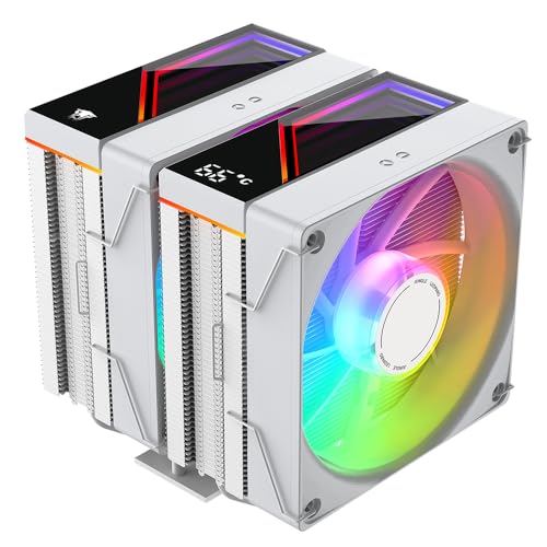 TZMRIT KF420 DGT ARGB CPU Cooler with temperature display, for Intel LGA 1700/1200/115X/1851/1366/2011, for AMD AM4/AM5 (KF620WH)