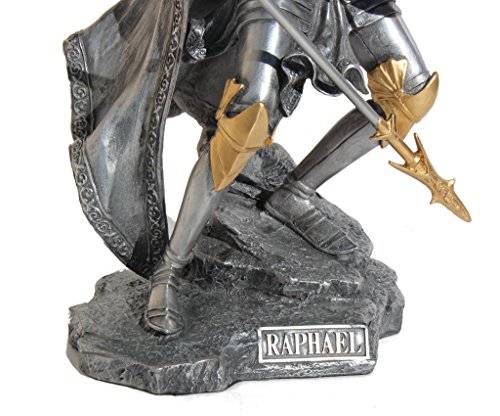 Estatua del Arcángel Rafael en Resina y Metal 13.6" miniatura 4