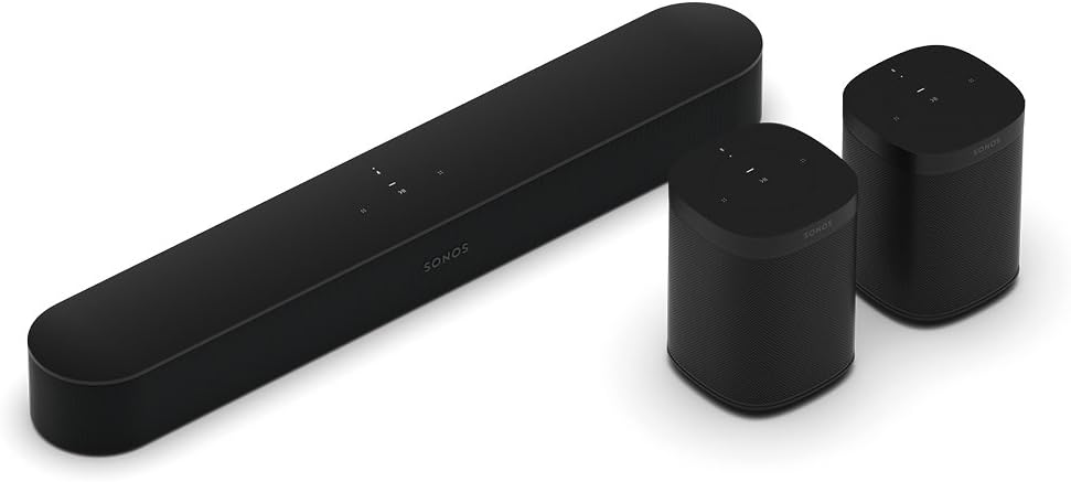 Sonos Beam (Gen 2) Soundbar Black 5.0 (Beam + 2 x One Gen2)