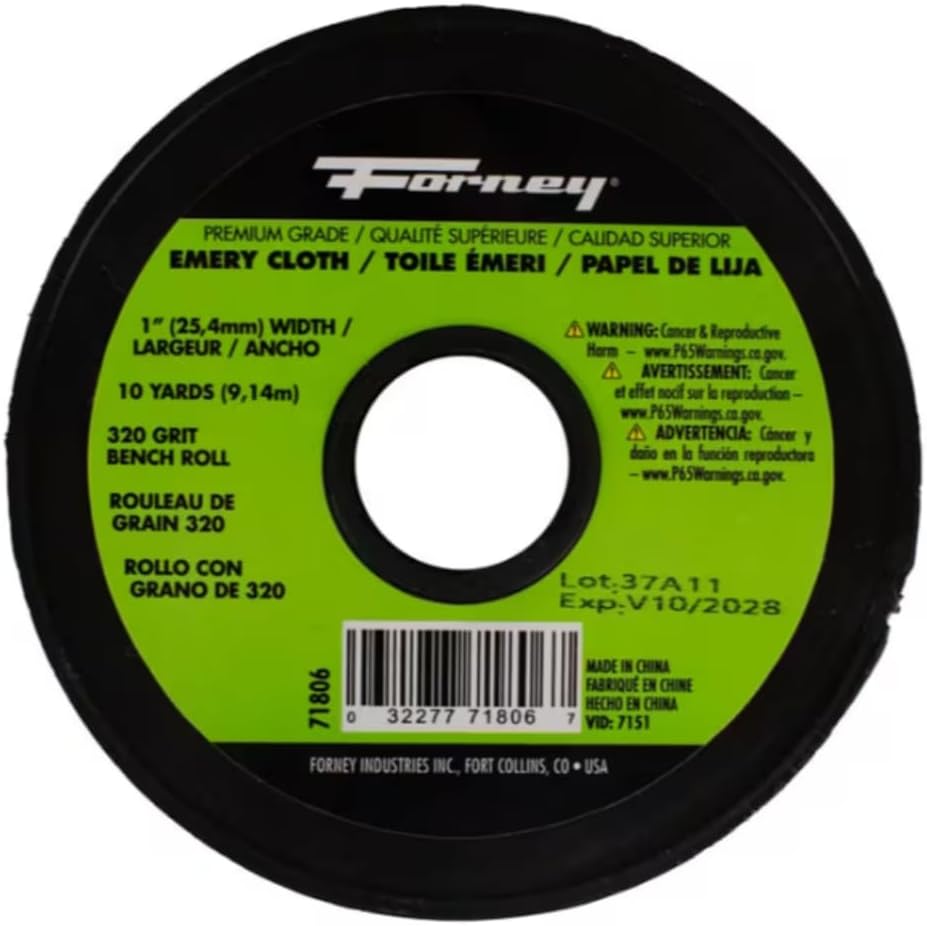 Forney 71803 Emery Cloth, 80-Grit, 1-Inch-by-10-Yard Bench Roll