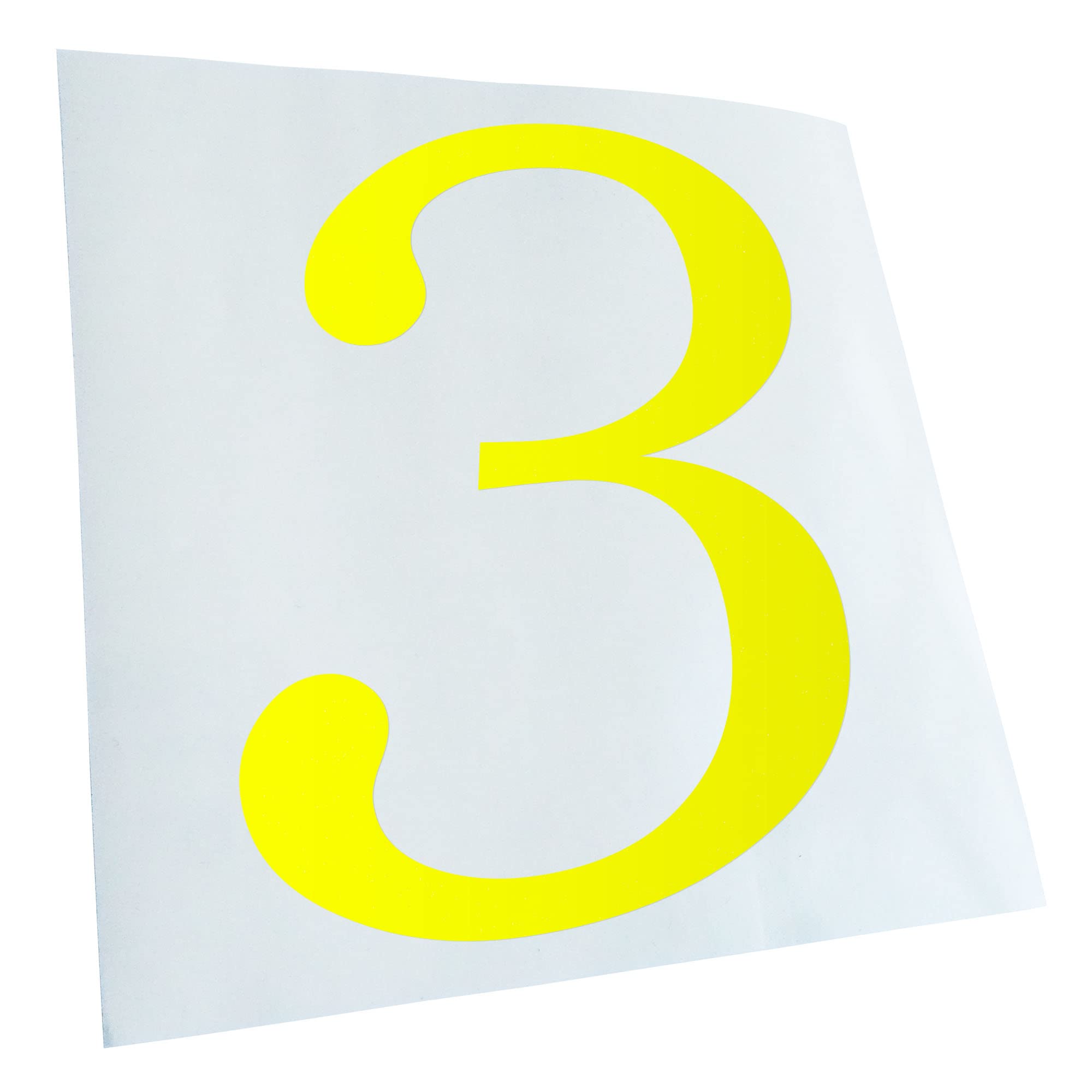 Kiwistar - Car Sticker - Neon Yellow - 10 x 8 cm Number 3 - Numbers - Rear Window Car Sticker Weatherproof for Car Truck Moped Truck - Sticker Exterior Self-Adhesive Tuning Accessories for Window