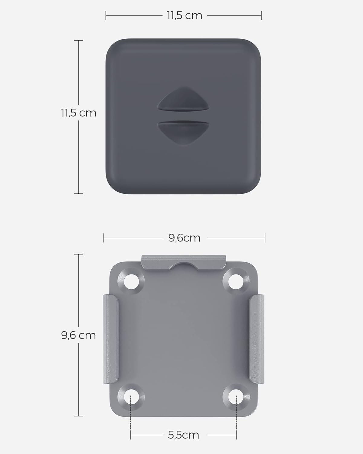 home Trends Support de sol pour stores latéraux, plaque métallique avec couvercle en plastique acier anthracite, plaque métallique avec couvercle en plastique, plaque de fond, convient pour les stores